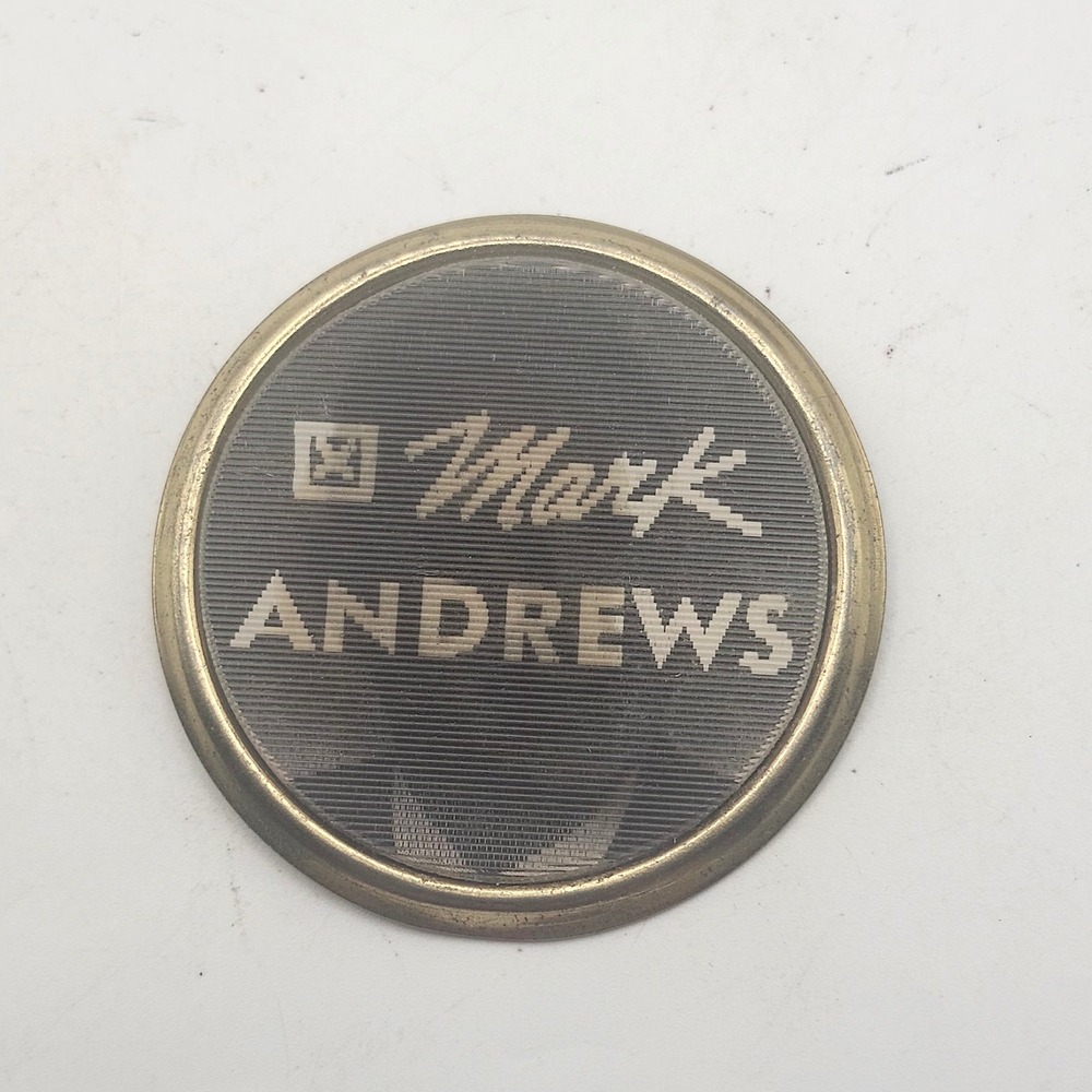 Vintage Mark Andrews Vari-Vue Lenticular Political Campaign Pin North Dakota ND